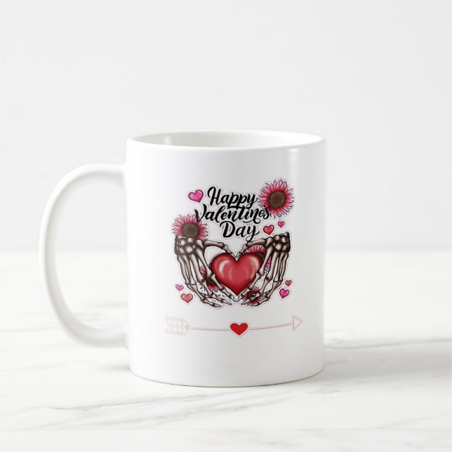 Skeleton Hands Valentinstag Classic Kaffeetasse (Links)