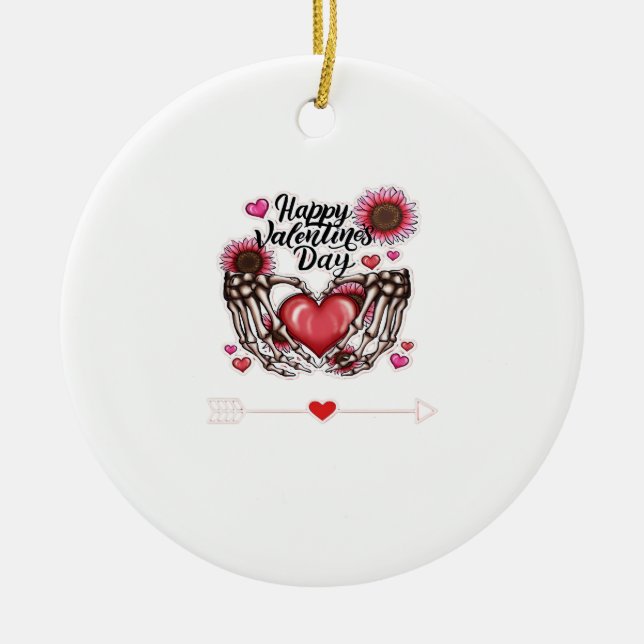 Skeleton Hands Valentinstag Classic Keramik Ornament (Vorne)