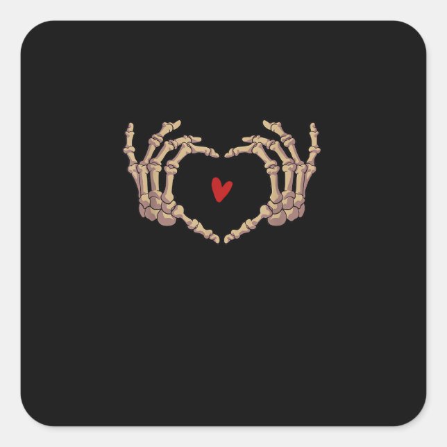 Skeleton Hands Women Skeleton Hands Halloween Quadratischer Aufkleber (Vorderseite)