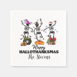 Skeleton Happy Hallothanksmas Serviette