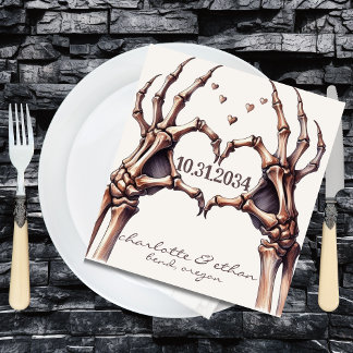 Skeleton Heart Hand Wedding Empfang Serviette