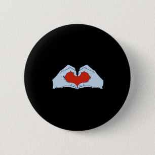 Skeleton Heart Hands Classic & Basic Halloween Button