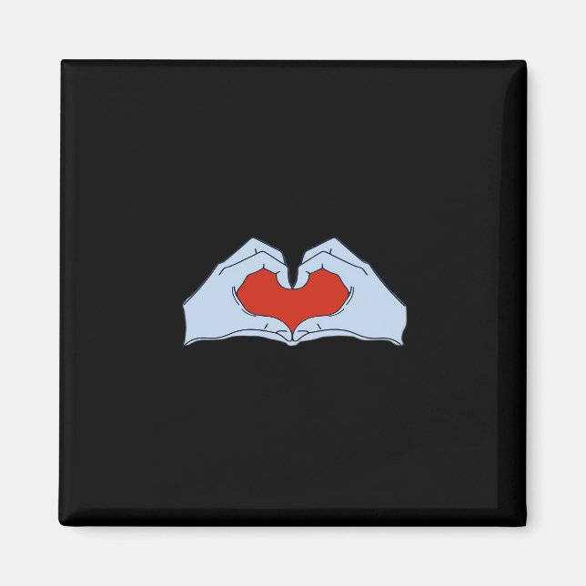 Skeleton Heart Hands Classic & Basic Halloween Magnet (Vorne)
