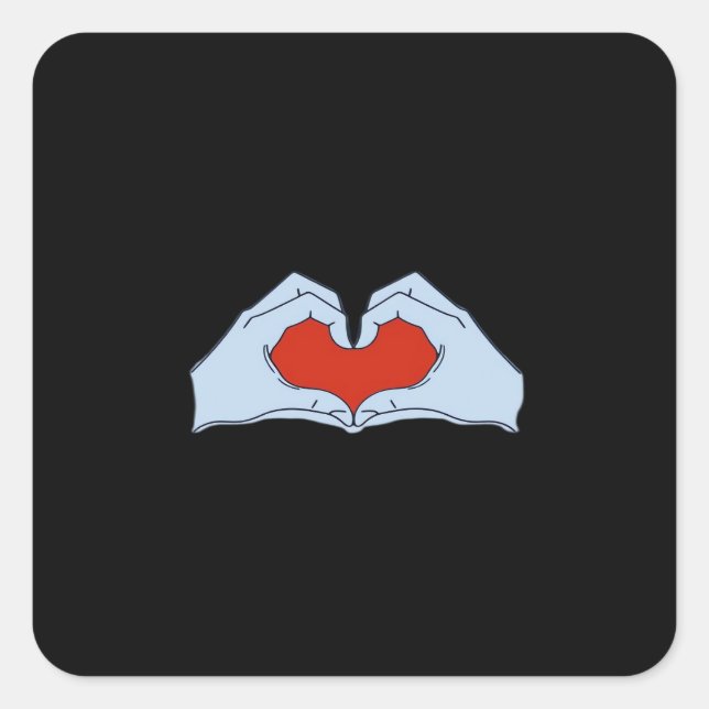 Skeleton Heart Hands Classic & Basic Halloween Quadratischer Aufkleber (Vorderseite)