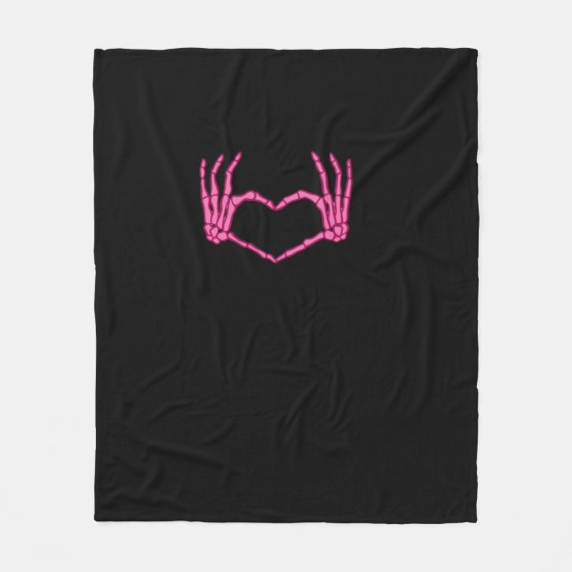 Skeleton Heart Hands Classic Fleecedecke (Vorderseite)