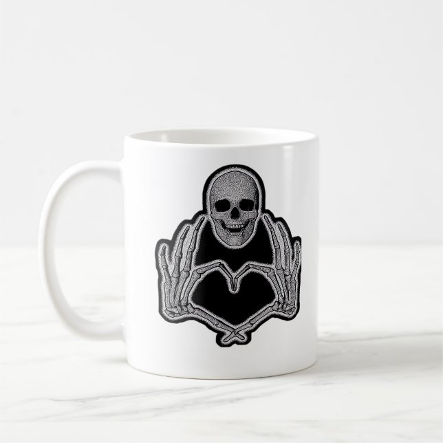 Skeleton Heart Hands Classic Kaffeetasse (Links)