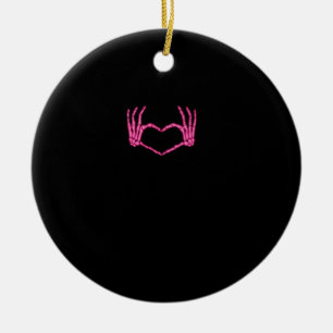 Skeleton Heart Hands Classic Keramik Ornament