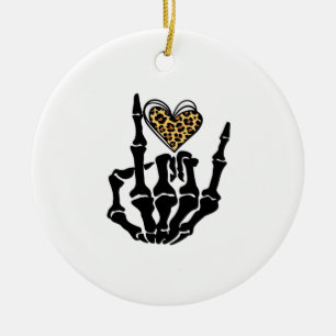 Skeleton Heart Hands Classic Keramik Ornament
