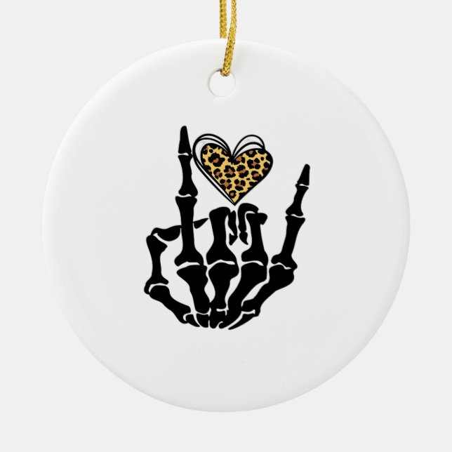 Skeleton Heart Hands Classic Keramik Ornament (Vorne)