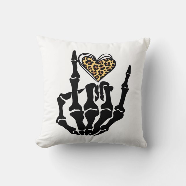 Skeleton Heart Hands Classic Kissen (Vorderseite)