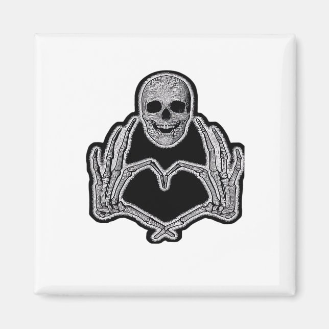 Skeleton Heart Hands Classic Magnet (Vorne)