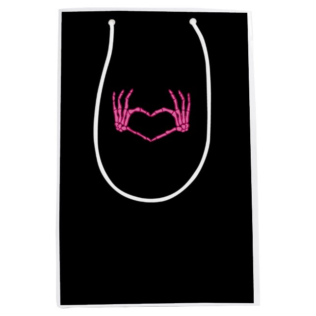 Skeleton Heart Hands Classic Mittlere Geschenktüte (Vorderseite)