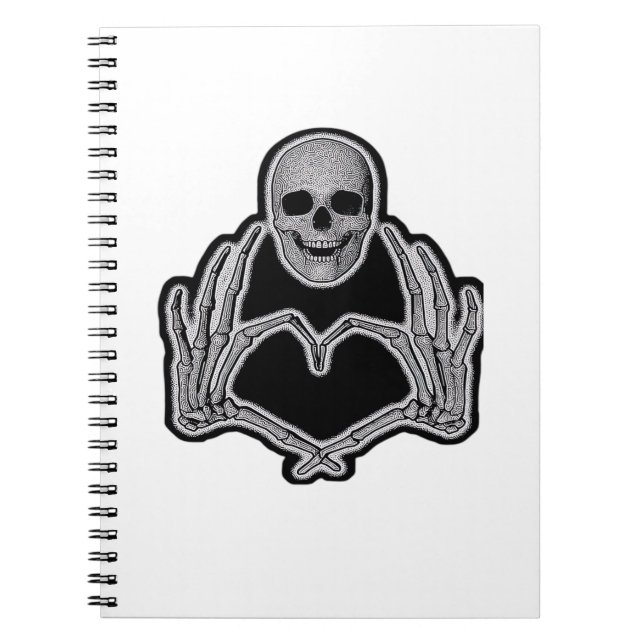 Skeleton Heart Hands Classic Notizblock (Vorderseite)