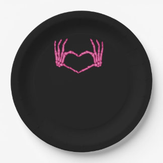 Skeleton Heart Hands Classic Pappteller