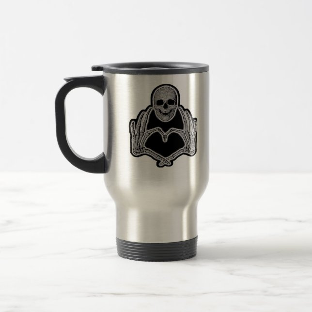 Skeleton Heart Hands Classic Reisebecher (Links)