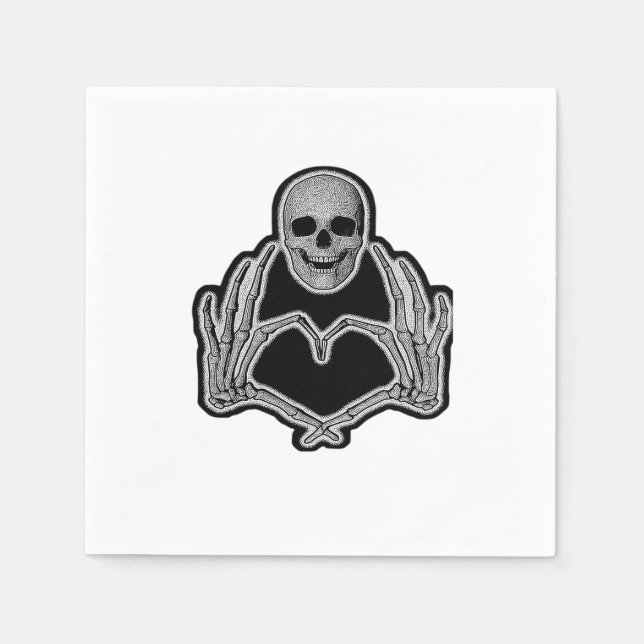 Skeleton Heart Hands Classic Serviette (Vorderseite)