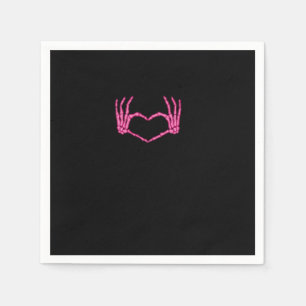 Skeleton Heart Hands Classic Serviette