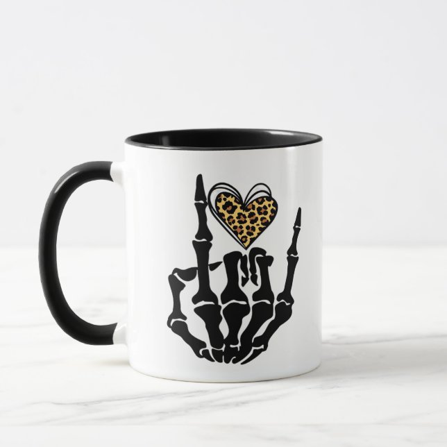 Skeleton Heart Hands Classic Tasse (Links)