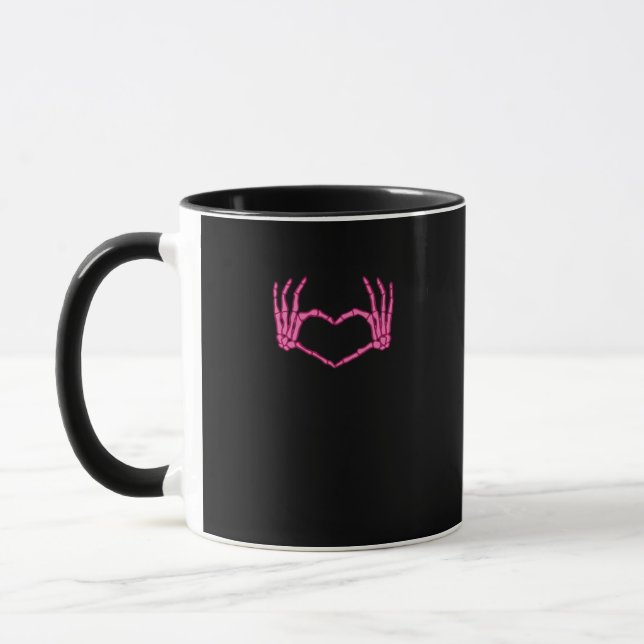 Skeleton Heart Hands Classic Tasse (Links)