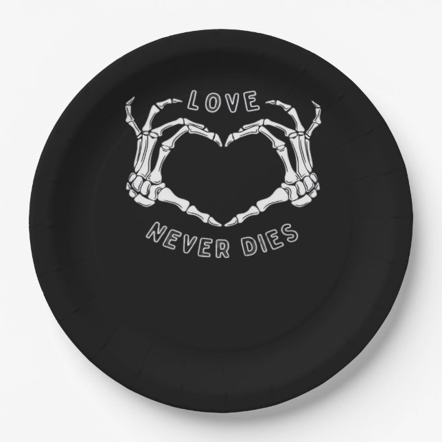 Skeleton Heart Hands Funny & Classic Pappteller (Vorderseite)
