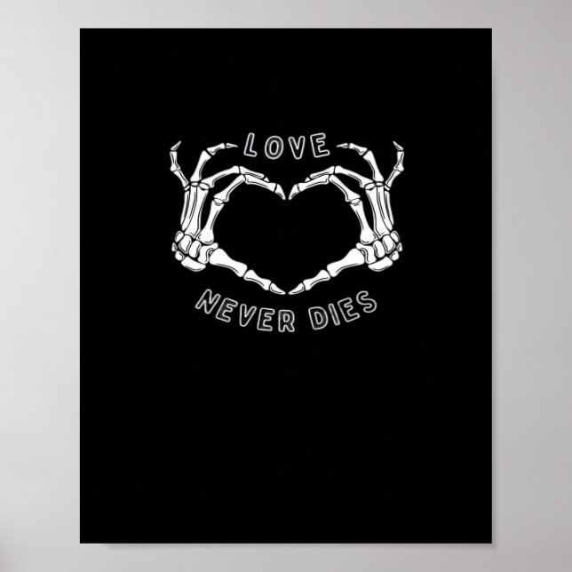 Skeleton Heart Hands Funny & Classic Poster (Vorne)