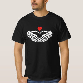 Skeleton Heart Hands Graphic T-Shirt