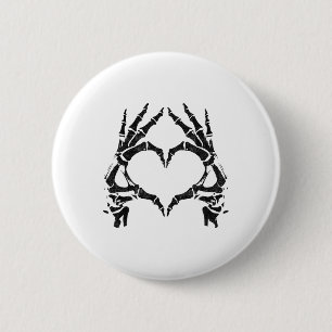 Skeleton Heart Hands - Halloween - Skeleton Hands Button