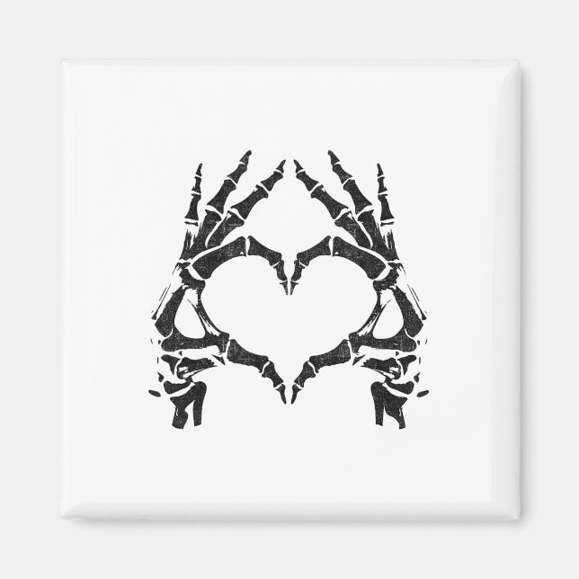 Skeleton Heart Hands - Halloween - Skeleton Hands Magnet (Vorne)