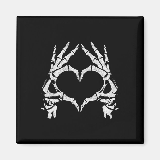 Skeleton Heart Hands - Halloween - Skeleton Hands Magnet (Vorne)