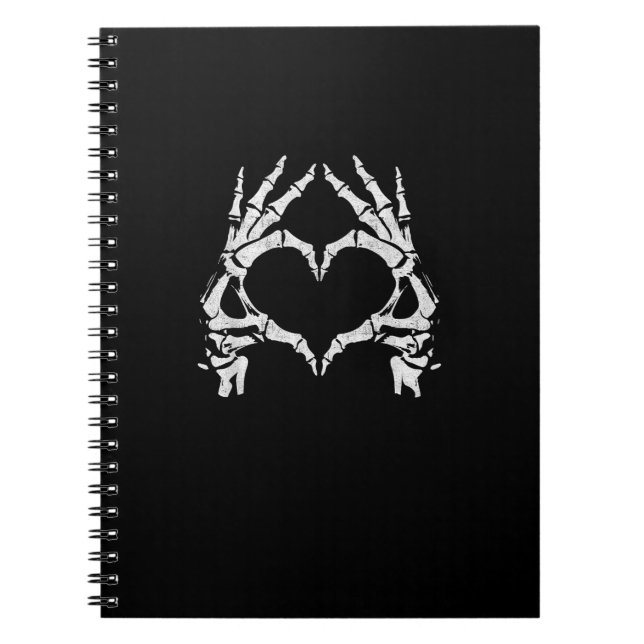 Skeleton Heart Hands - Halloween - Skeleton Hands Notizblock (Vorderseite)
