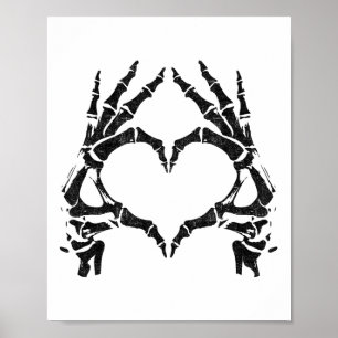 Skeleton Heart Hands - Halloween - Skeleton Hands Poster