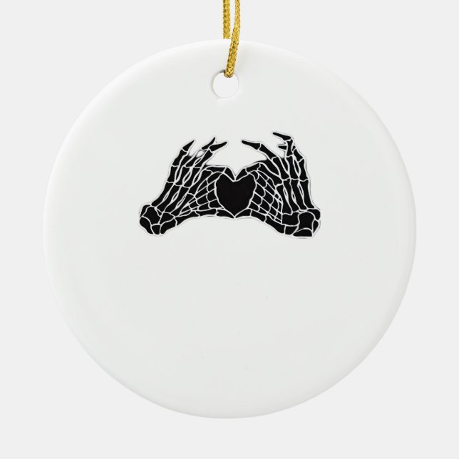 Skeleton Heart Hands - Klassisch Keramik Ornament (Vorne)