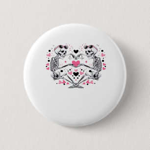 Skeleton Heart Hands Klassische Viren Button