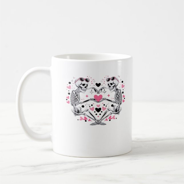 Skeleton Heart Hands Klassische Viren Kaffeetasse (Links)