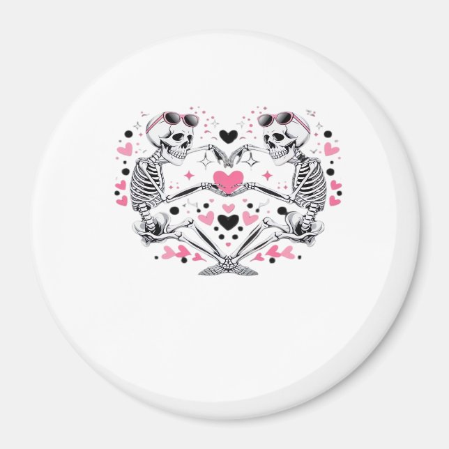 Skeleton Heart Hands Klassische Viren Magnet (Vorne)