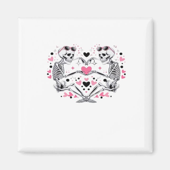 Skeleton Heart Hands Klassische Viren Magnet (Vorne)