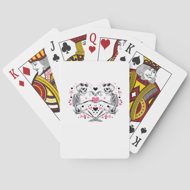 Skeleton Heart Hands Klassische Viren Spielkarten (Rückseite)
