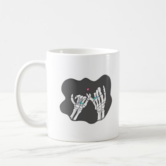 Skeleton Heart Hands Promise Kaffeetasse (Links)