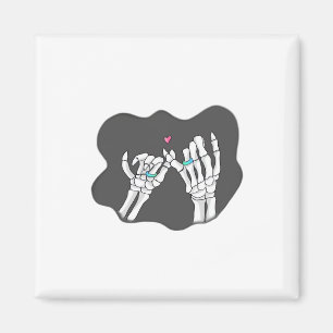 Skeleton Heart Hands Promise Magnet