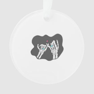 Skeleton Heart Hands Promise Ornament