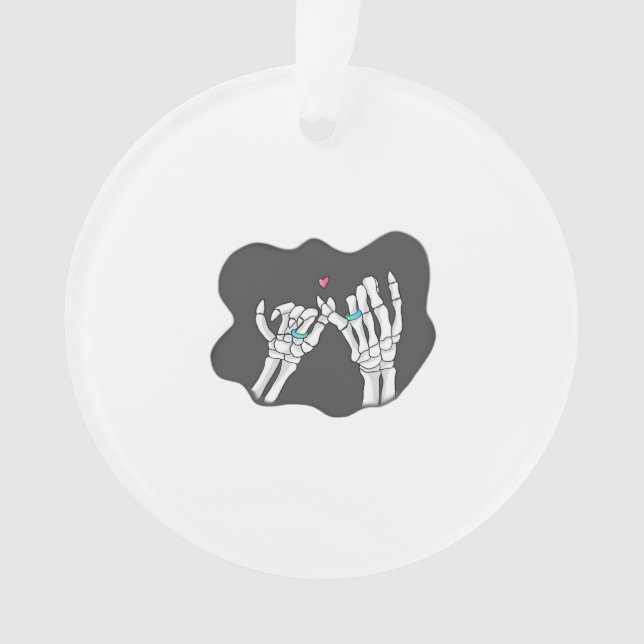 Skeleton Heart Hands Promise Ornament (Vorderseite)