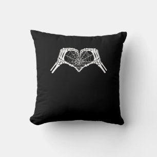 Skeleton Heart Hands Spiderweb Halloween Spooky Wo Kissen