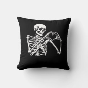 Skeleton Heart Hands unterzeichnen Halloween Kostü Kissen