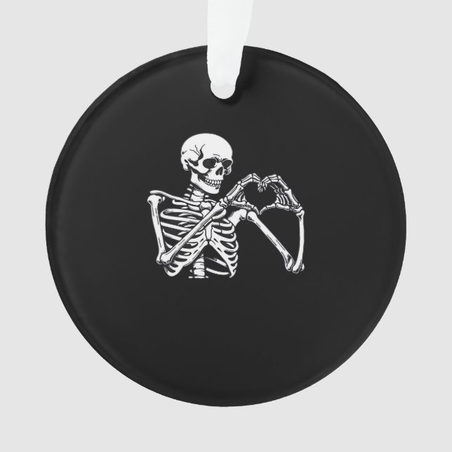 Skeleton Heart Hands unterzeichnen Halloween Kostü Ornament (Vorderseite)