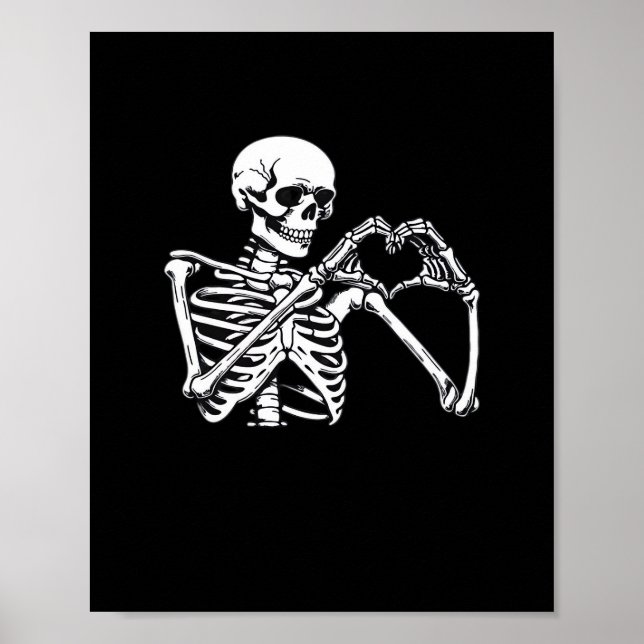 Skeleton Heart Hands unterzeichnen Halloween Kostü Poster (Vorne)