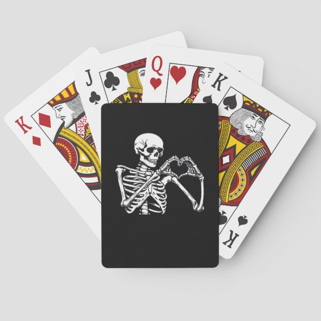 Skeleton Heart Hands unterzeichnen Halloween Kostü Spielkarten (Rückseite)