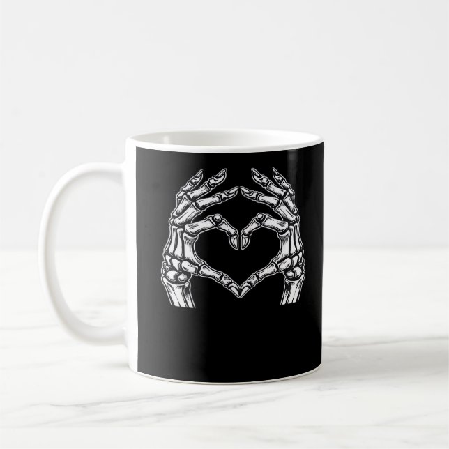 Skeleton Heart Hands Zeichnen Halloween Kostüm Bas Kaffeetasse (Links)