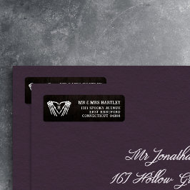 Skeleton Heart Monogram Goth Halloween Hochzeit
