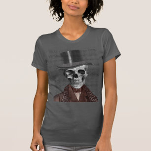Skeleton Herr und Zylinder T-Shirt