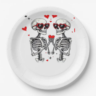 Skeleton Herz Hände für Trends Pappteller